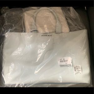 Armani Jeans, new tote, white.Retails for $234. Solid leather tote.
